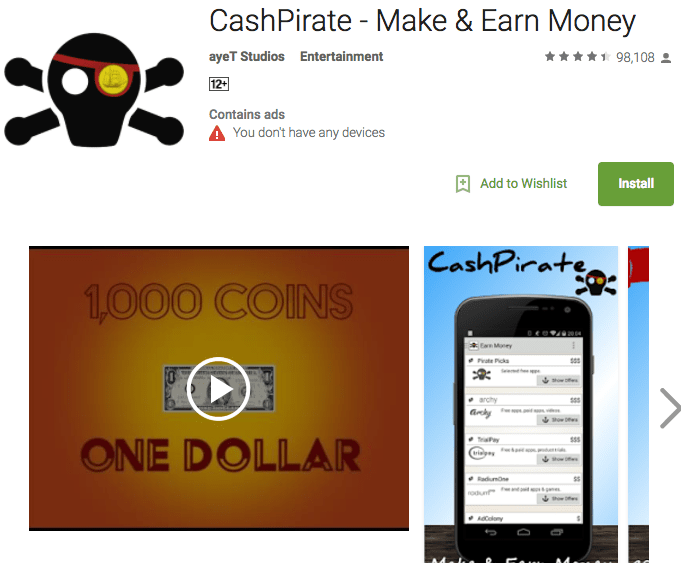 best money making apps: cashpirate