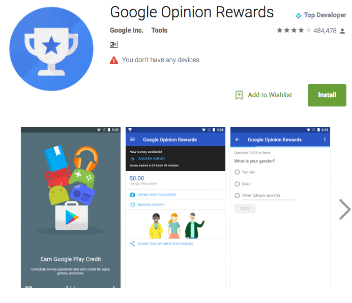google opiion rewards- best money making app