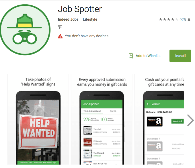 jobspotter - earn amazon credits 