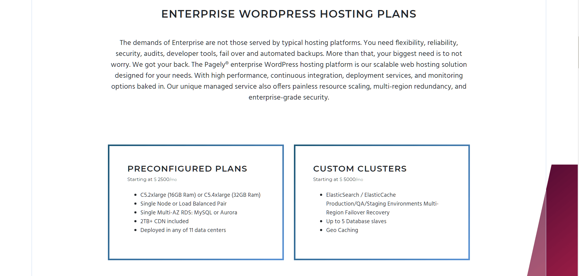 Pagely Review - WordPress Hosting Plans Enterprise