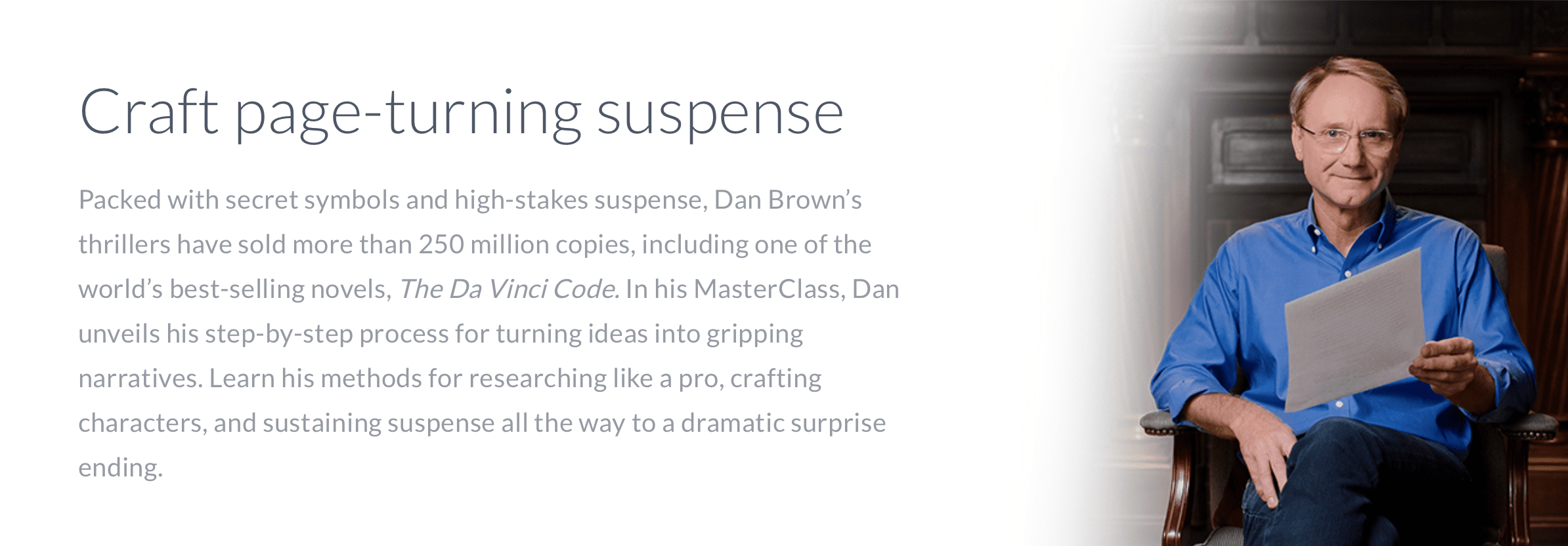 Dan Brown Masterclass Review