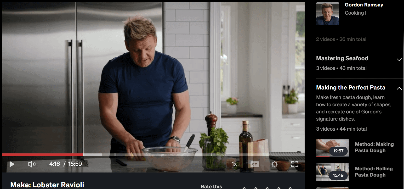 Gordon Ramsay Masterclass Review -lobster skills