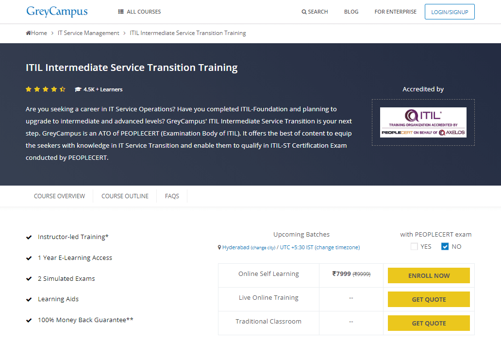 ITIL Intermediate Service Transition Training