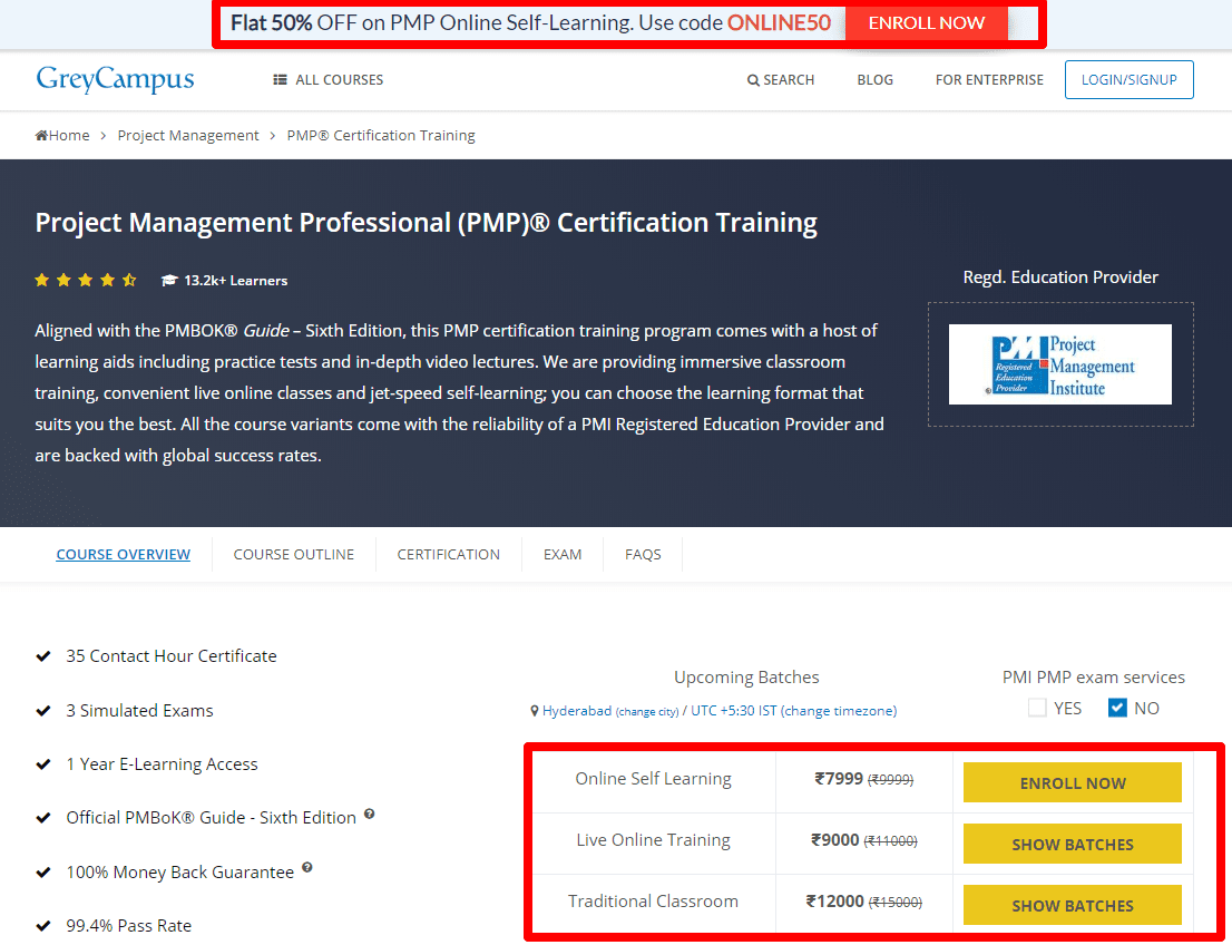 GreyCampus Review With Discount Coupon Codes- PMP Certification Training Course
