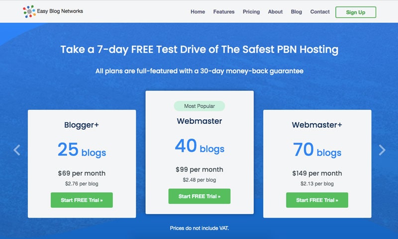 easyblognetworks pricing- PBN Hosting Providers