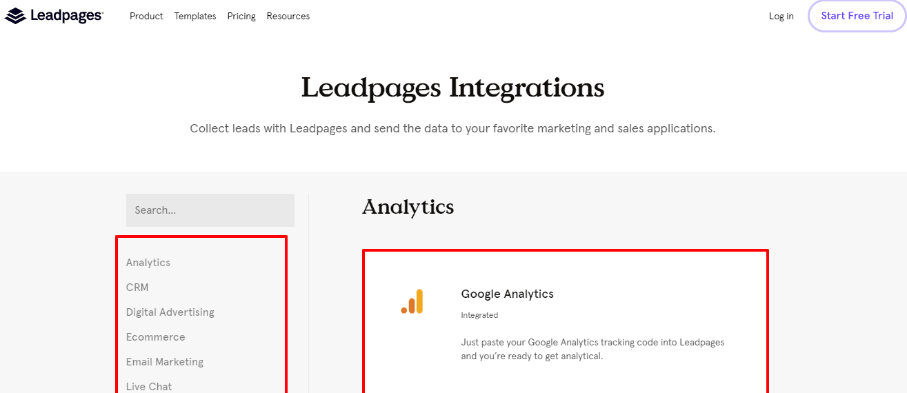 การบูรณาการ Leadpages