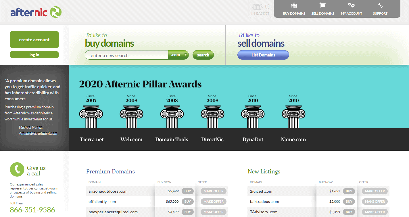 Afternic — площадка для продажи доменов