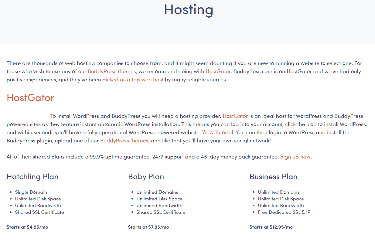 Buddyboss Hosting