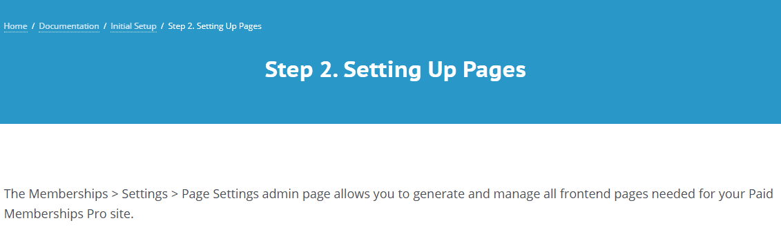 PM Setting Up Pages