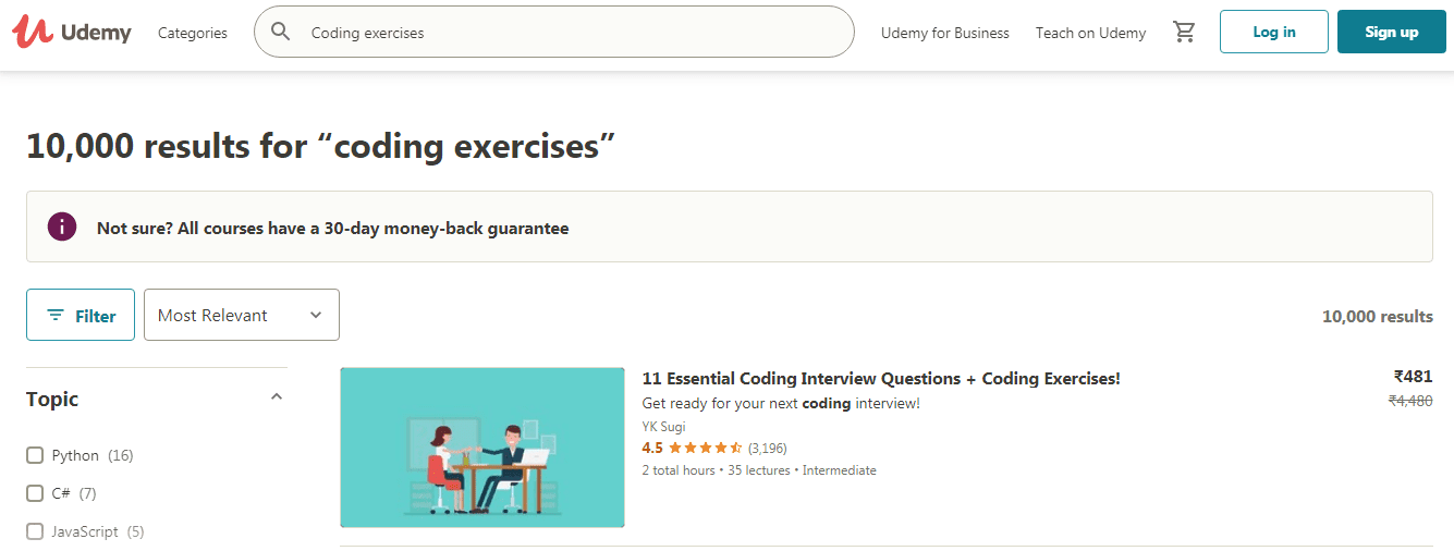 Udemy Coding Exercise