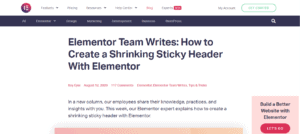 Elementor Sticky Header