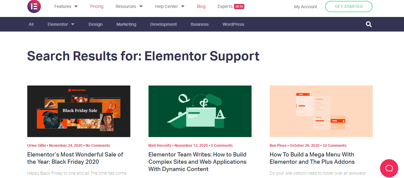 Elementor Support