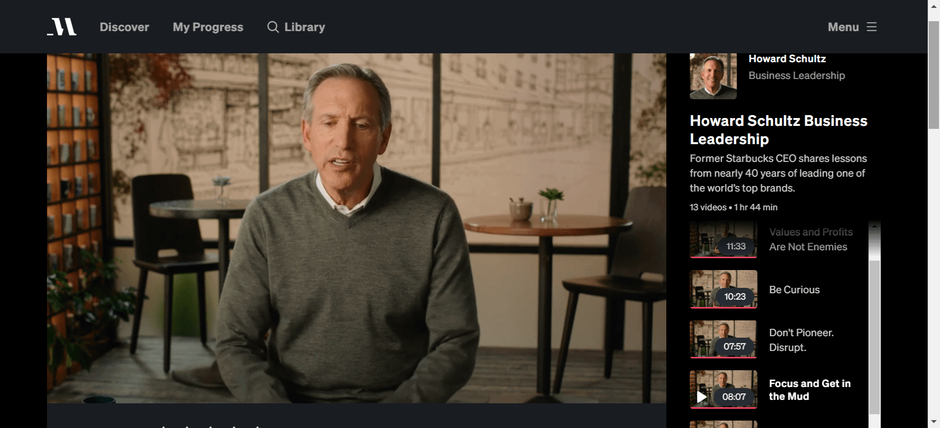 Howard Schultz Masterclass Review