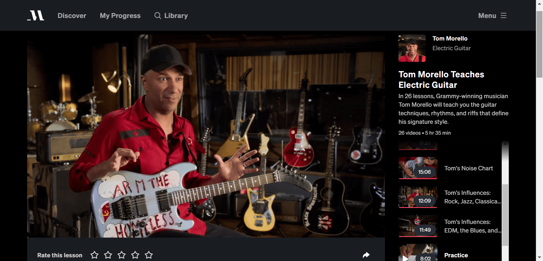 Tom Morello Masterclass Review-lesson 12