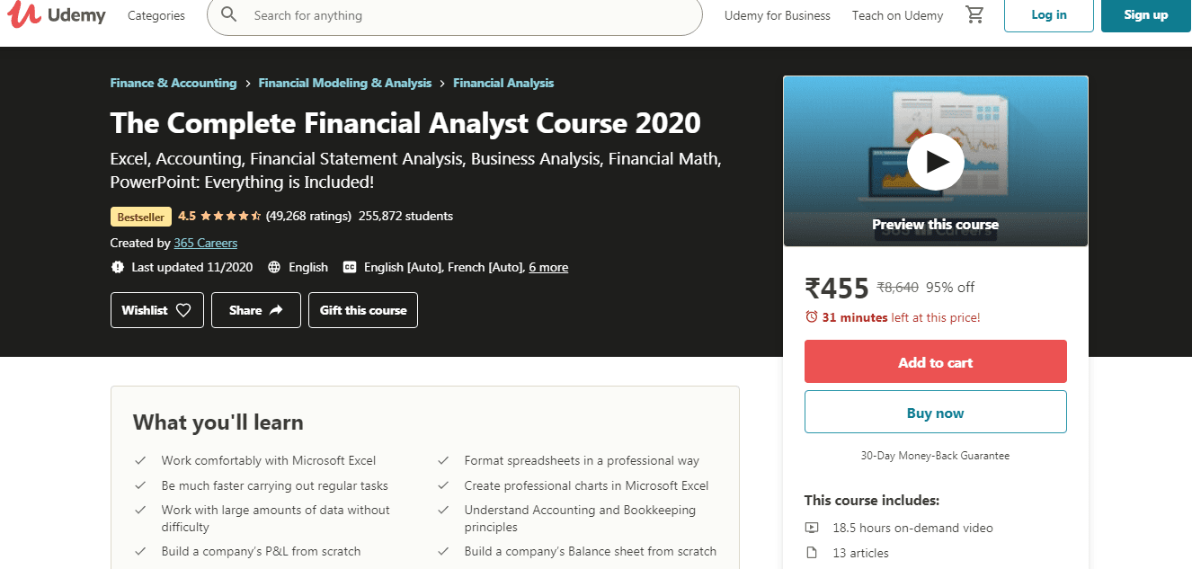 Best Udemy Courses - Financial Analyst