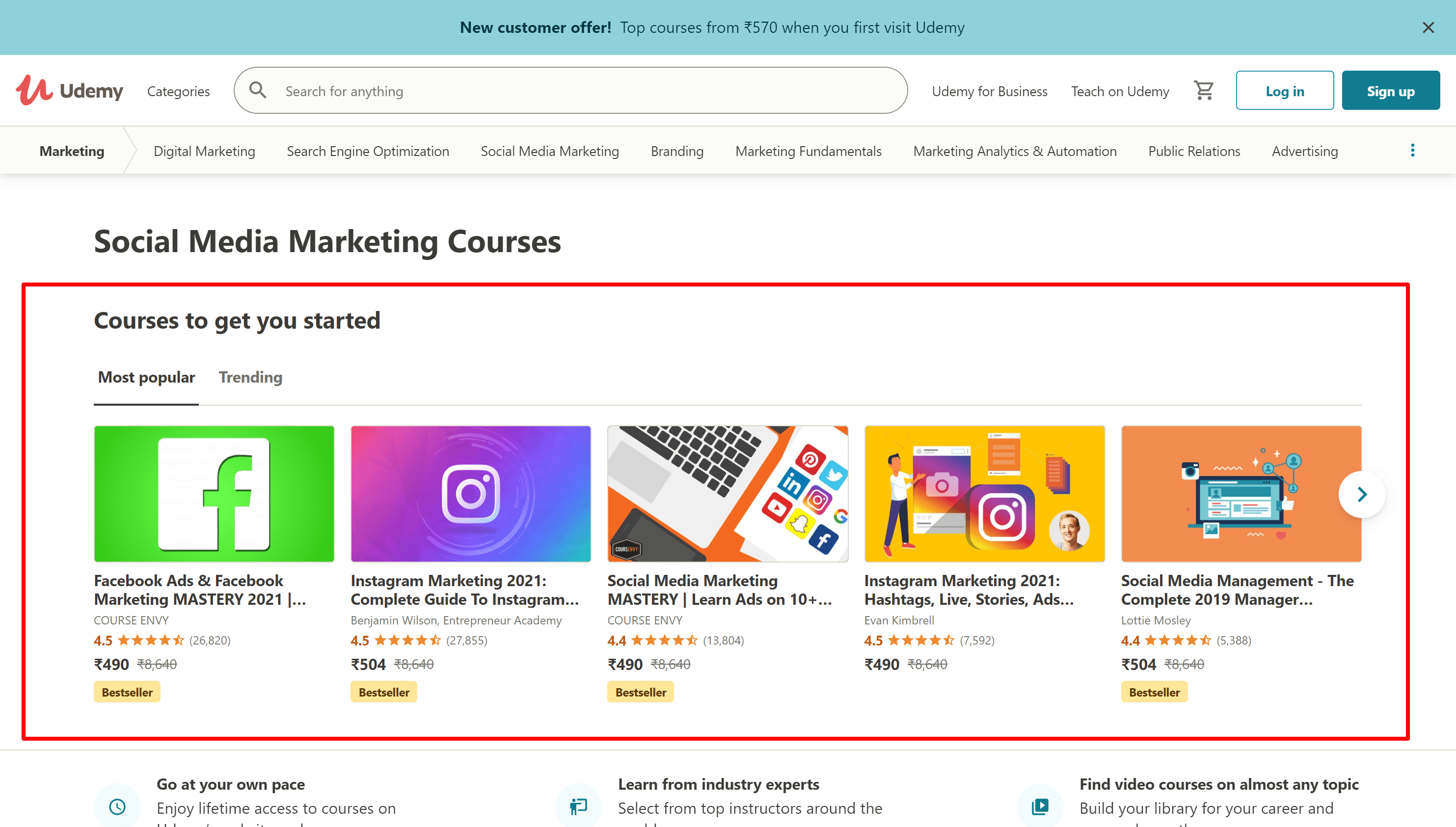 Marketing de mídia social da Udemy - curso da udemy sobre currículo