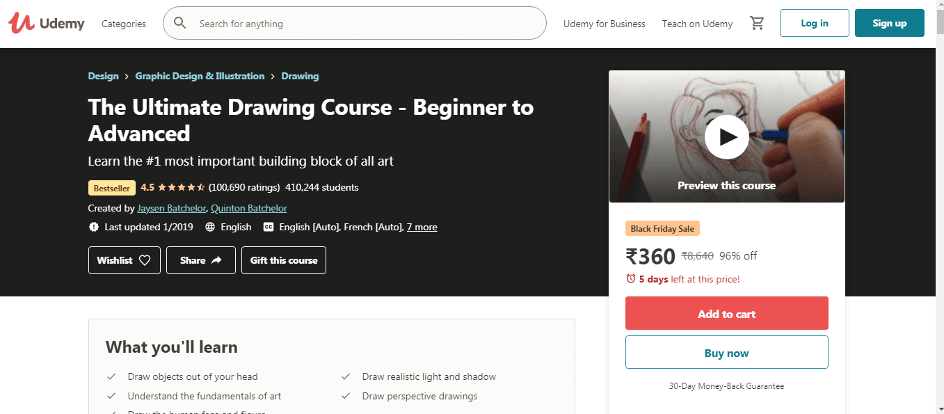 Ultimate Drawing Course-udemy kurser på CV