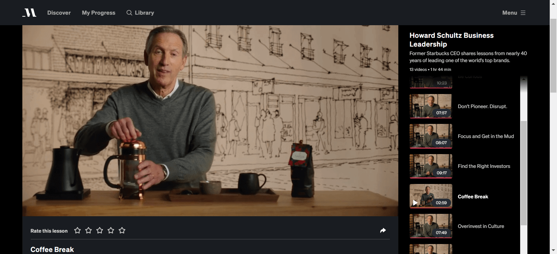 Howard Schultz Masterclass Review 