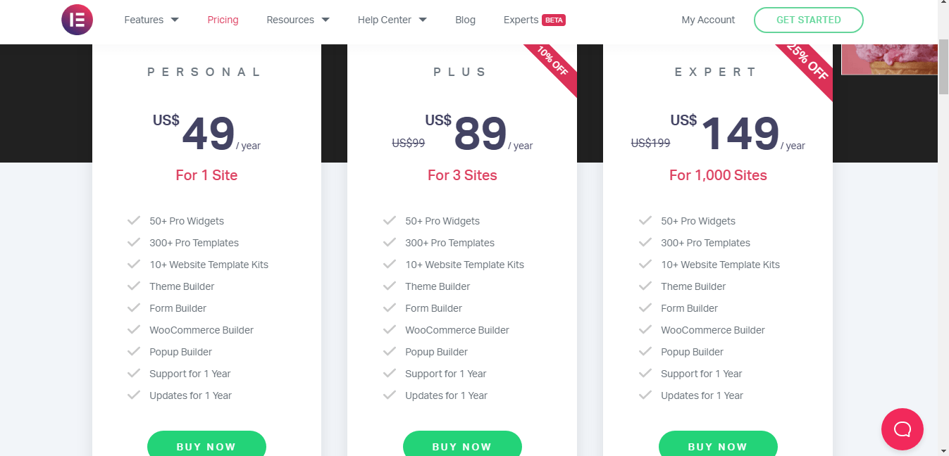 Elementor-Pricing - Elementor Pro Discount Code