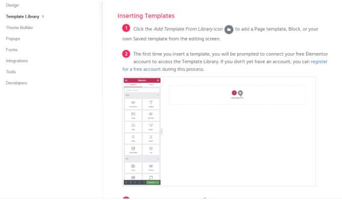 Elementor Template Library