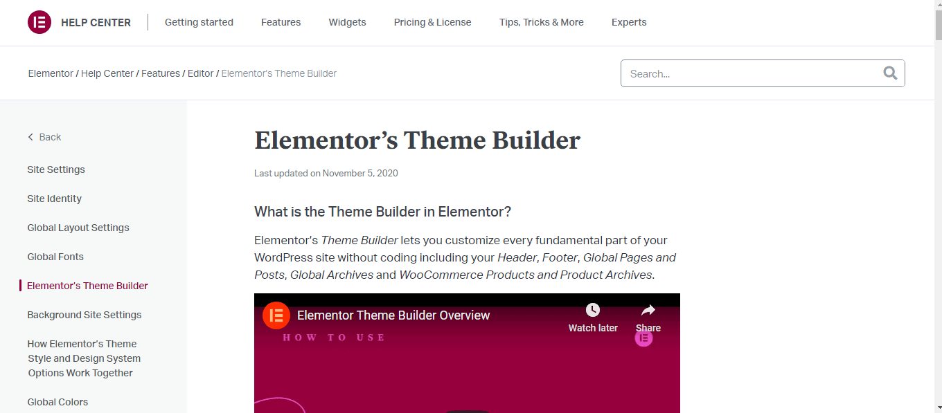 Elementor-Theme Buider