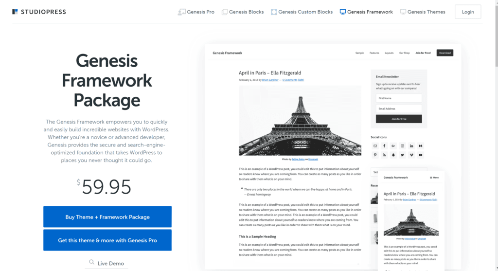 Geneis theme- GeneratePress Alternatives