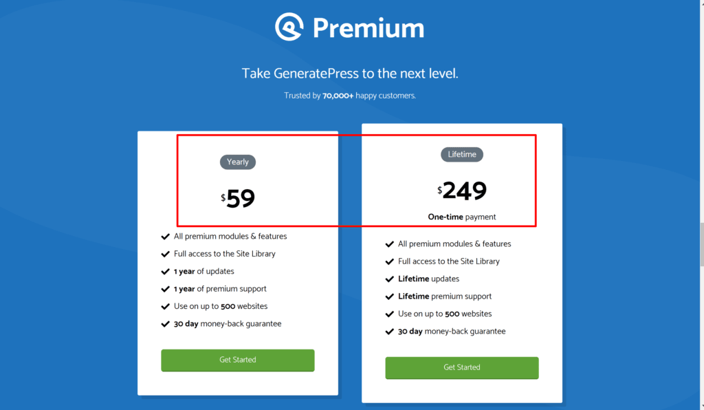 GeneratePress premium plan- Generatepress coupons