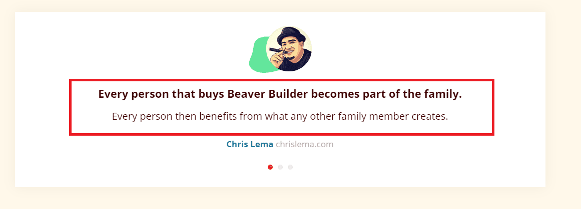 Recensione dell'utente di Beaver Builder