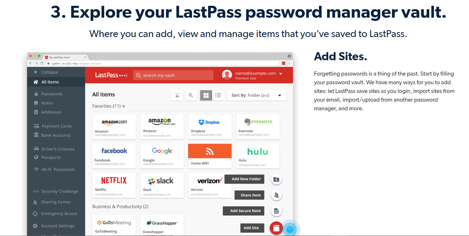 Explore your LastPass password manager vault