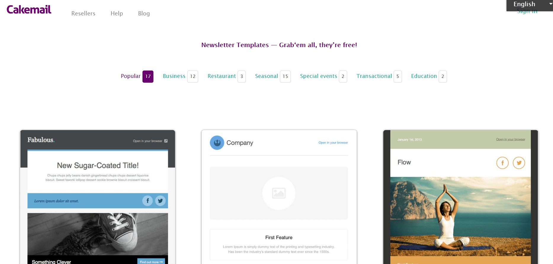 cakemail-email-Responsive na Mga Template ng Email