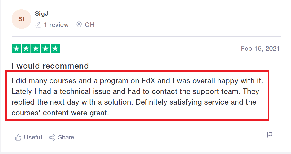 edx user reviews