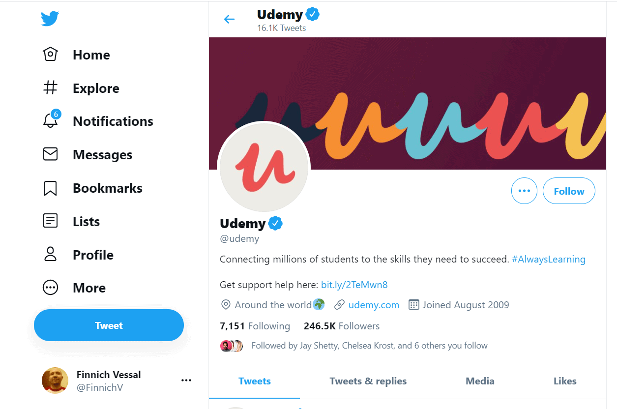 udemy twitter