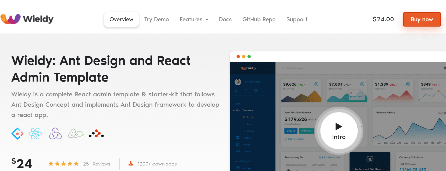 Best React Admin Templates wieldy