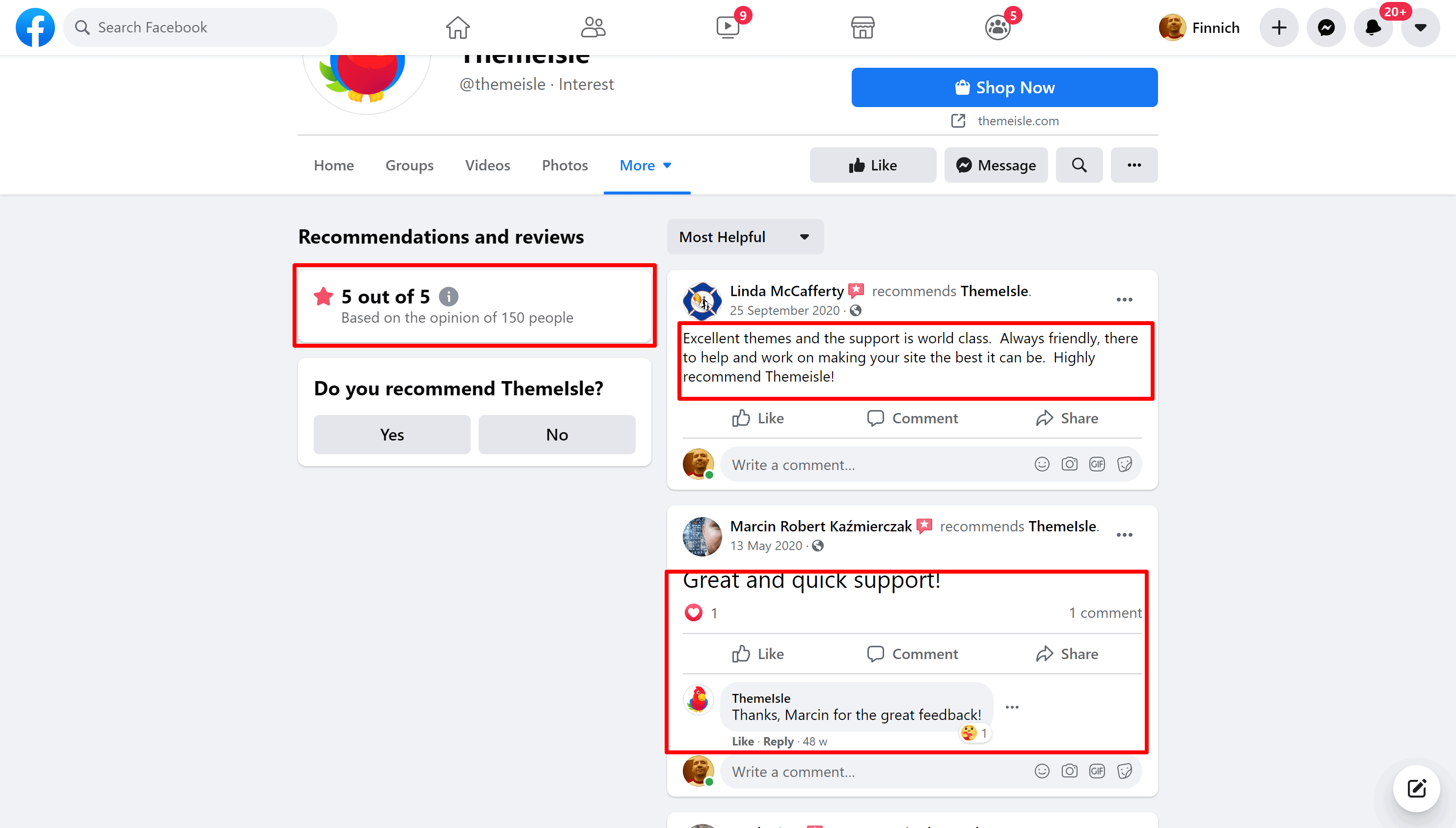 Themeisle-facebook-customer-reviews