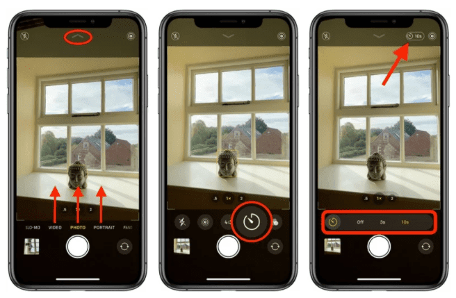 How to set the Camera timer on iPhone