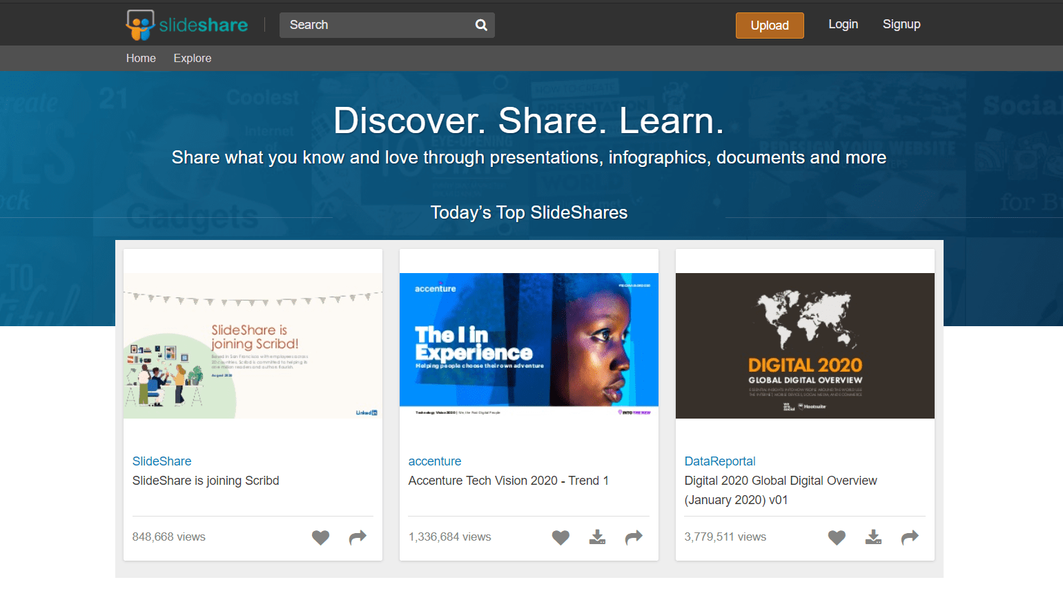 Slideshare - Sites For Document Sharing