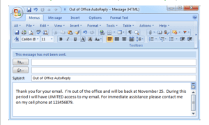 How To Set Up Out Of Office In Outlook 2010