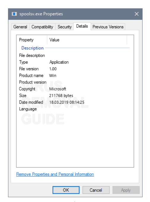 Identifying the Original Spoolsv 1