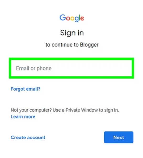 login with your Google account