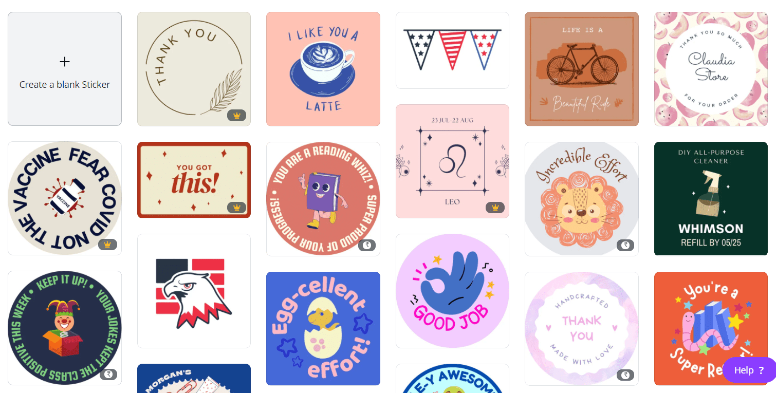 Canva digital stickers