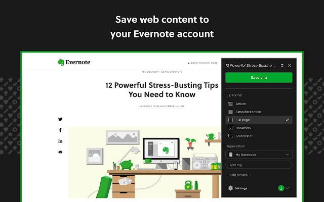 Evernote web clipper