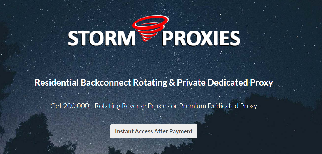 Домашняя страница Storm Proxy