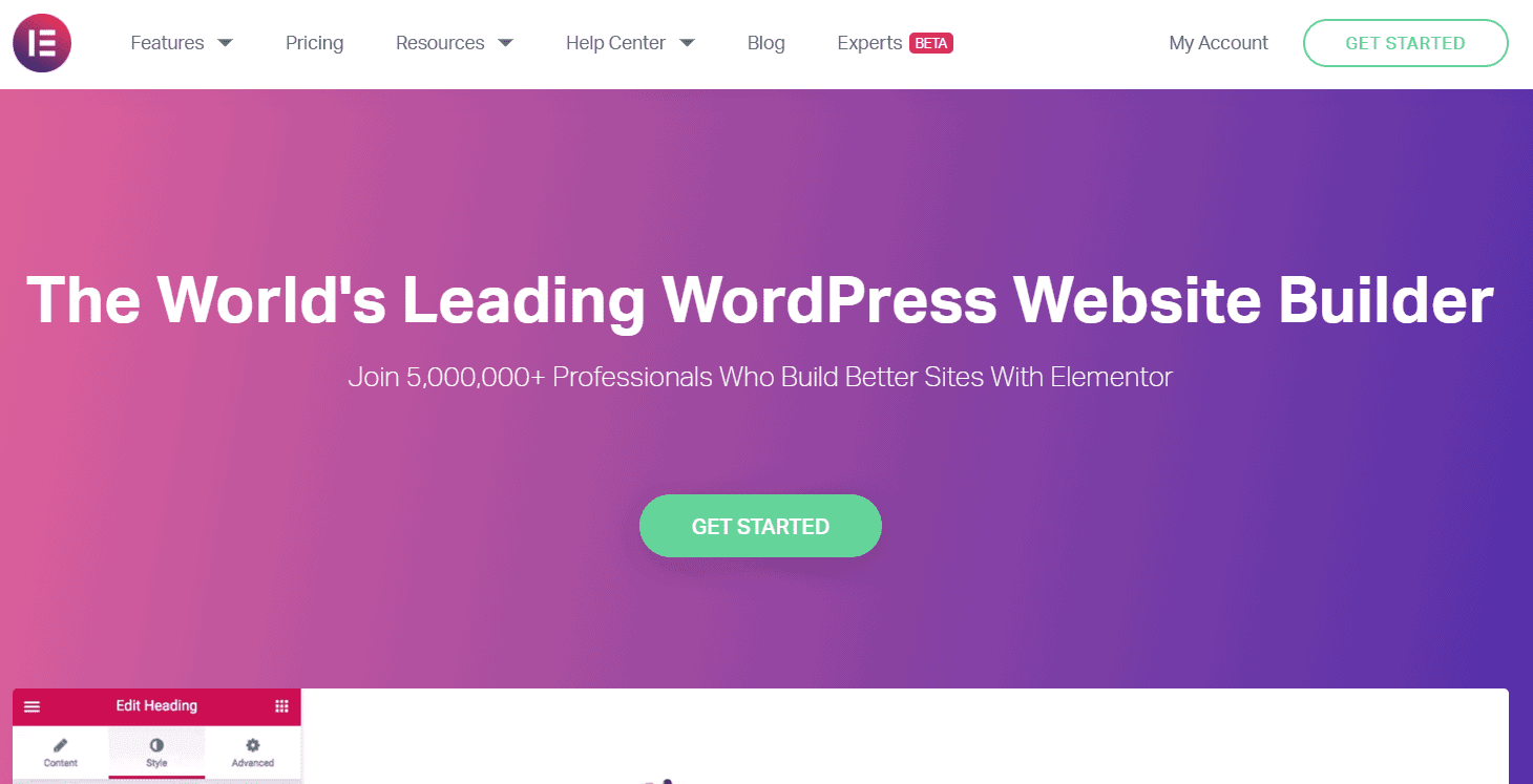 Elementor Main - Best WordPress Front End Editing Plugins