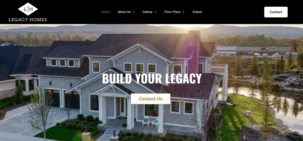 Legacy Homes of Idaho - Duda Website Examples