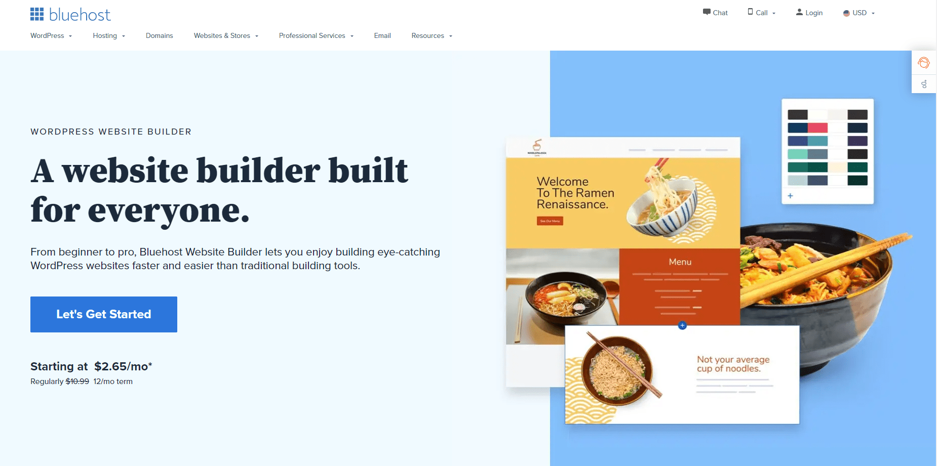 Bluehost Website Builder - Best GoDaddy Alternatives