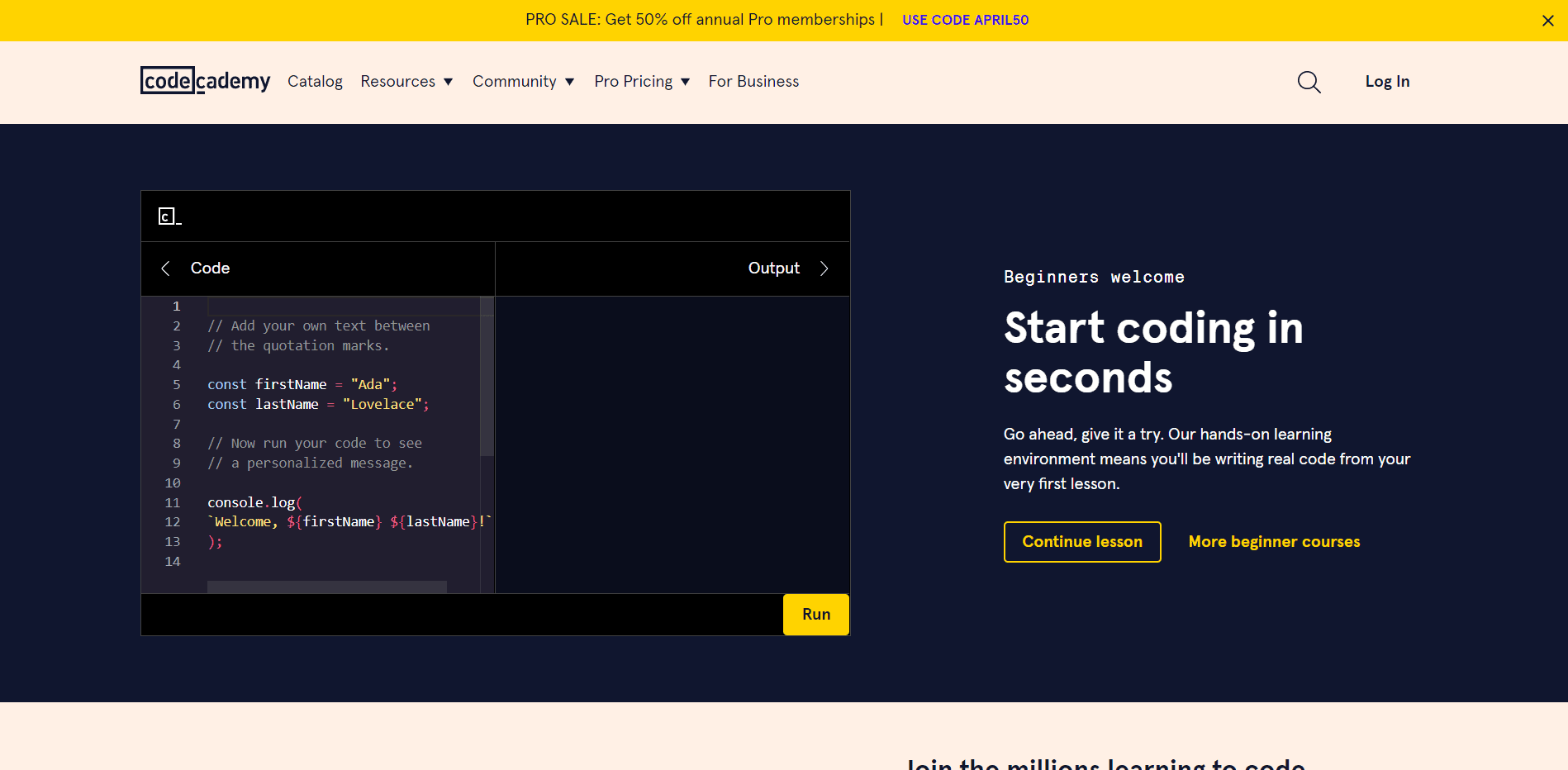 Codeacademy- best resources for web development