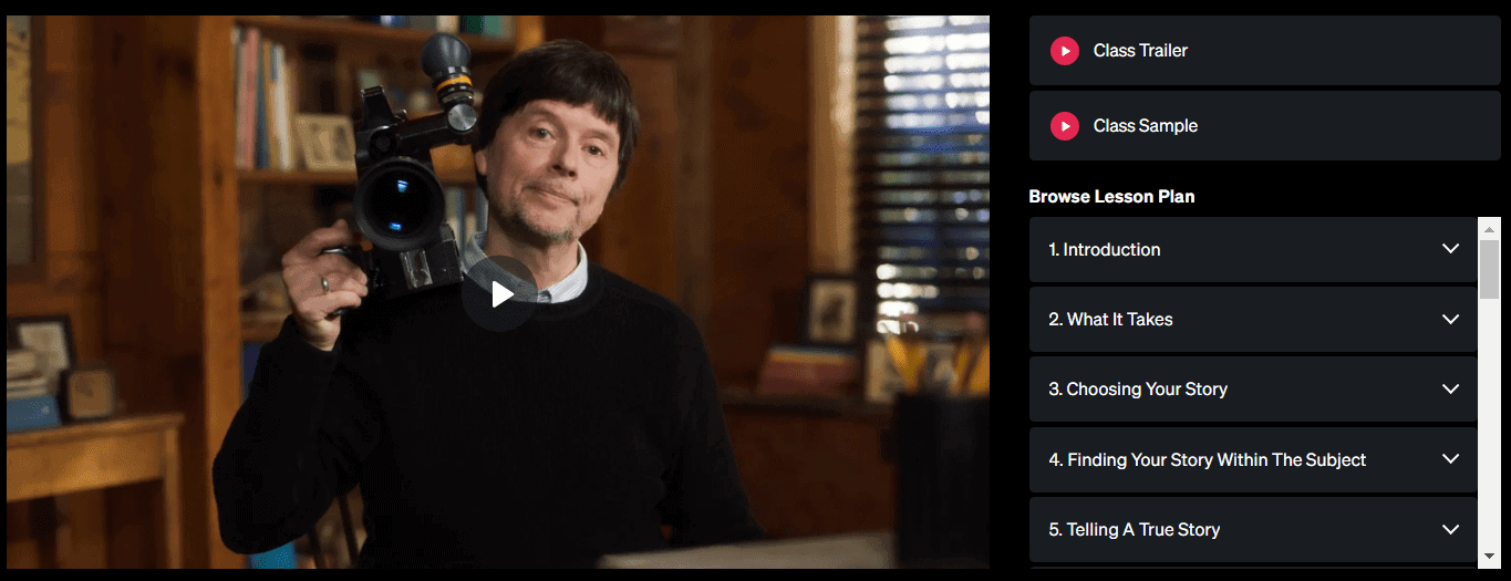 Ken Burns Masterclass lessons