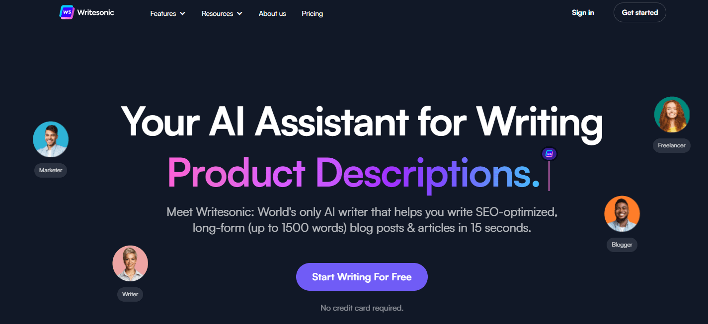 Writesonic Main - Best AI Content Generator Software