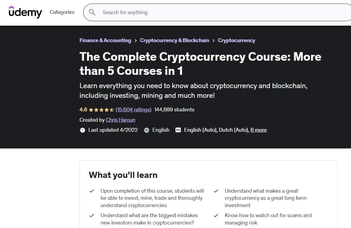 complete cryptocurrency course