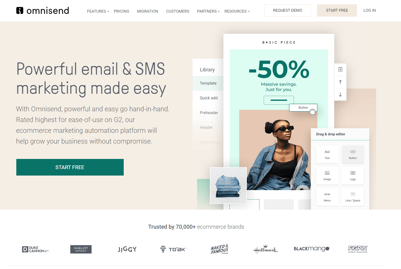 Omnisend - Phần mềm tự động hóa email tốt nhất